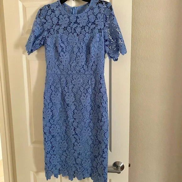 Eliza J | Dresses | Eliza J Blue Crochet Shortsleeve Dress | Poshmark